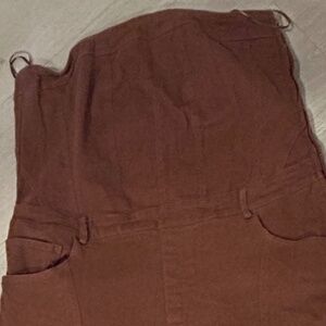 Plus size 2XL Women Fashion Nova Mine For the Weekend Cognac Denim Jumpsuit